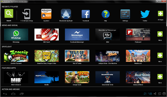 قيامك بتحميل محاكي الاندرويد Bluestacks يجعلك تتمتع بكافة التطبيقات التي علي هاتفك المحمول
