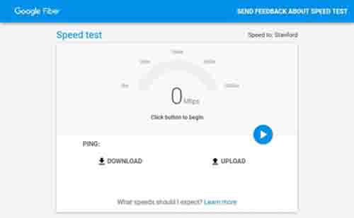 موقع Google Fiber Speed Test